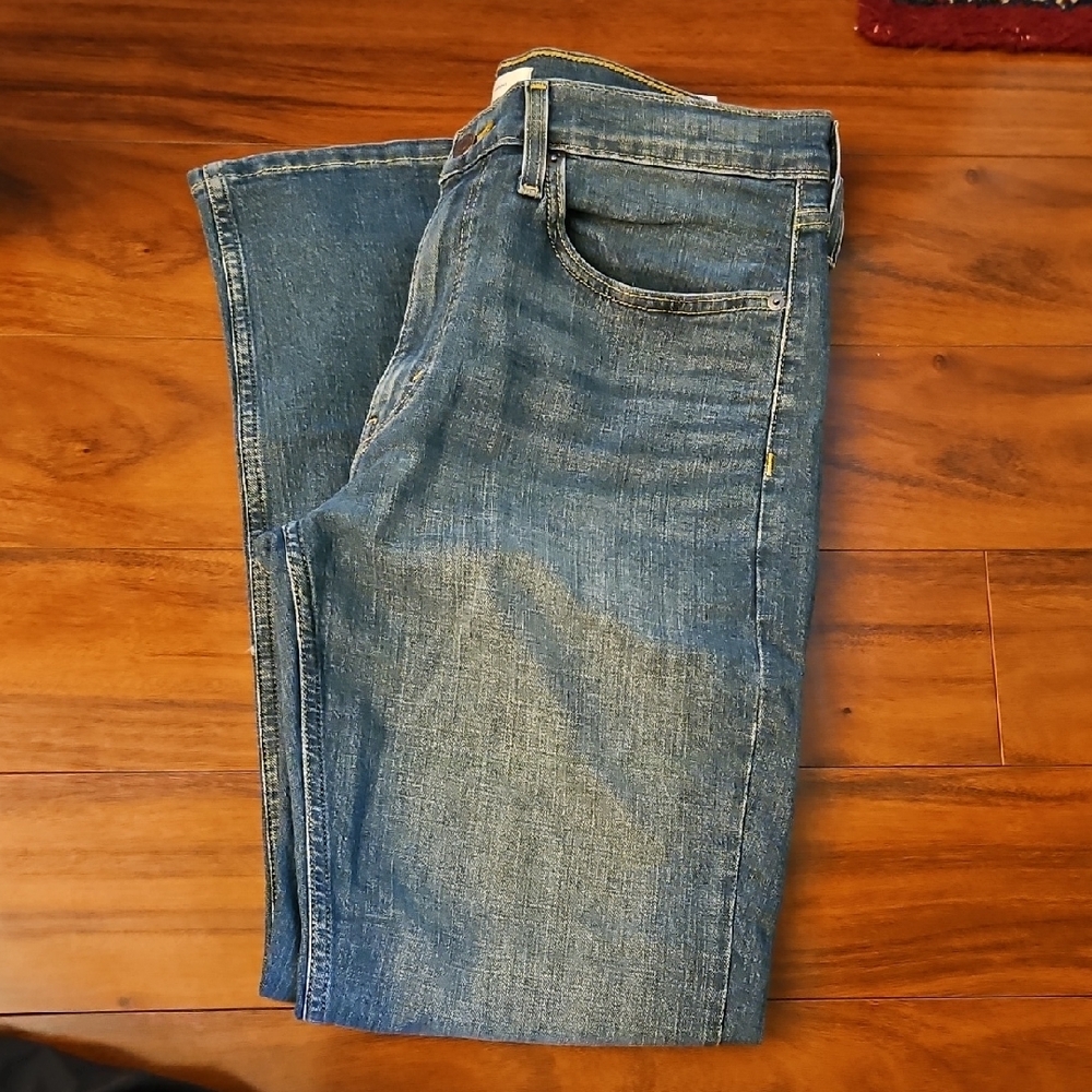 Signature by Levi Strauss Blue Straight Jeans with Lived-In Look